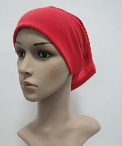 H065 plain tube hats Muslim Turban Pure Color Stretch Inner Hijabs For Caps Ready To Wear Women Head Scarf Under Hijab Bonnet