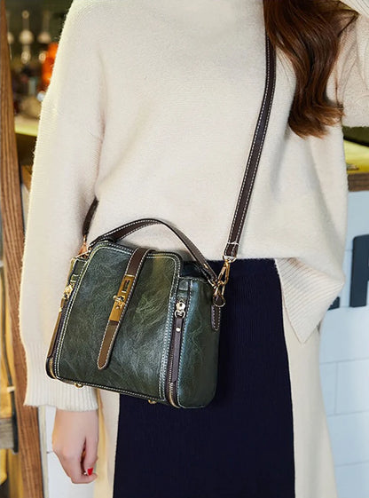 New Arrival PU Leather Bucket Shoulder Bags for Women Solid Color Crossbody Small Handbag Zipper Phone Purse Messenger Bag Pouch
