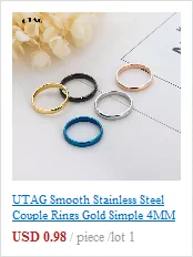 UTAG Smart Sensor Body Temperature Ring Stainless Steel Fashion Display Real-time Temperature Test Finger Rings
