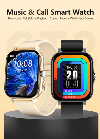 New Smart Watch Android IOS Phone 1.44 Inch Color Screen Bluetooth Call Blood Oxygen/Pressure Monitoring Smart Watch Women Men