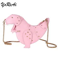 YoReAi New 3D Gun Shaped Chains Women Shoulder Bags Luxury Leather Crossbody Bag Lady High Quality Small Purses Clutch for Girls