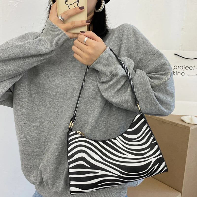 Gusure Fashion Leopard Pattern Shoulder Women Bag Hand Bag Personality Wild Pu Leather Designer Purses and Handbags