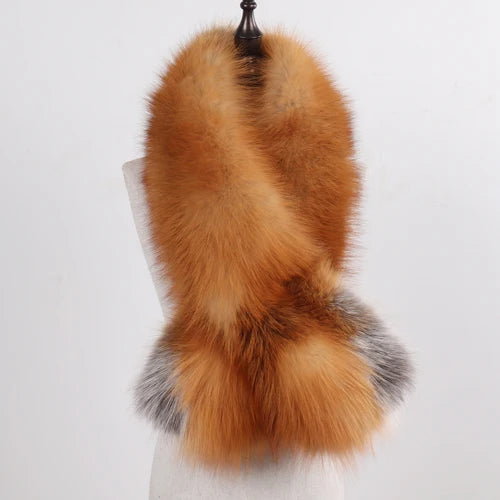 New Winter Lady Natural Luxury Real Fox Fur Scarf Shawl Full Pelt Warm Soft 100% Genuine Fox Fur Scarves Women Real Fur Muffler