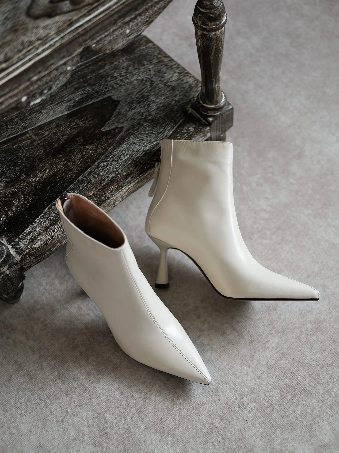 Krazing Pot Big Size 42 Cow Leather Pointed Toe High Heels Chic Design Concise Winter Spring Shoe Dress Warm Wedding Ankle Boots