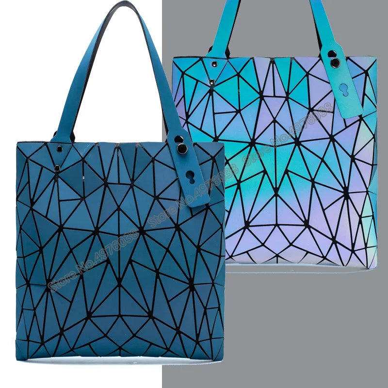 Luminous Bag Reflective Geometric Bags for Women 2024 Quilted Shoulder Bags Totes Female Handbags Bolsa Feminina Sac À Main