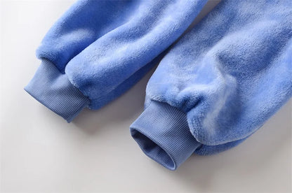 Anime Kigurumis Onesies With Slippers Overalls Adult Women Men Blue Animal Pajama Button Zipper Jumpsuit Funny Outfit XXL Suit