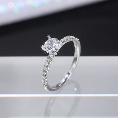 Huitan Wedding Band Eternity Rings Women Brilliant Round Zirconia Luxury Engagement Rings Thin Elegant Female Jewelry Drop Ship