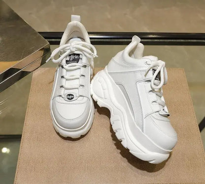 Top Quality Genuine Leather Shoes Platform London Women Casual Sneakers Imitacion Brand Luxury Dad Shoes ST487 ST488