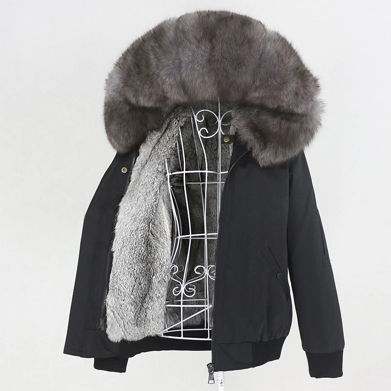 OFTBUY Waterproof Men Bomber Parka Winter Jacket Natural Real Raccoon Fox Fur Coat Collar Hooded Rabbit Liner Streetwear