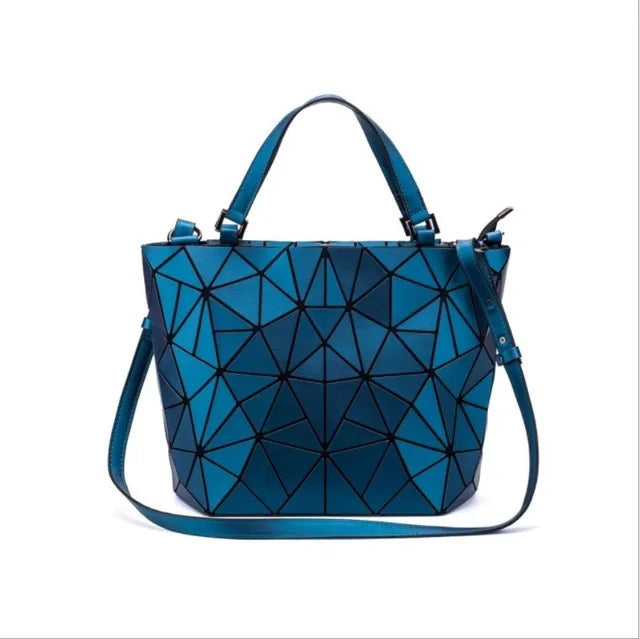 Luminous Bag Sequins Geometric Bags for Women 2024 Quilted Shoulder Bags Laser Plain Folding Female Handbags Bolsa Feminina