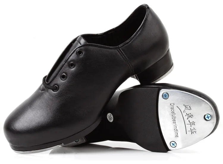 Sports Dance Shoes Adult Children Performance Tap Dance Shoes Soft Sole Natural Leather Shoes Step Sneakers Dance Shoes