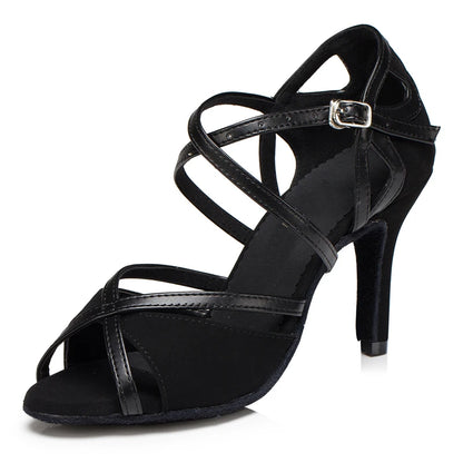 Latin Shoes Salsa Tango Ballroom Party Sports Women's Shoes Red Black Girls High Heel Summer Sandals Outdoor Women's Dance Shoes