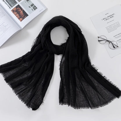 2026 Muslim Fashion Women Crinkle Hijab Scarf Soft Solid Head Scarves Turban Shawls and Wraps Hijab femme musulman kopftuch