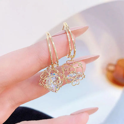 2023 New French Fashion Earring Temperament Luxury Top Quality Zircon Earrings 2021 Trend Personalized Luxury Jewelry Pendant