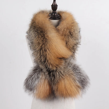 New Winter Lady Natural Luxury Real Fox Fur Scarf Shawl Full Pelt Warm Soft 100% Genuine Fox Fur Scarves Women Real Fur Muffler