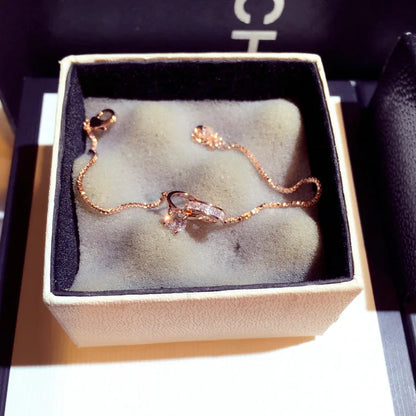 Korean Fashion Exquisite Luxury Lady Bracelets Buckle AAA Top Quality Bangles Shine Women Trend Charm Jewelry Romantic Pendant