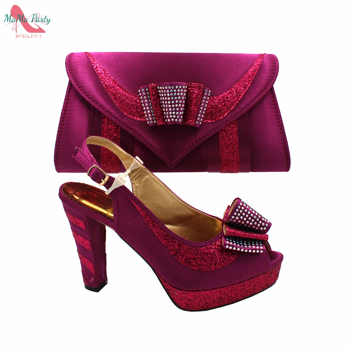 2024 High Quality Fashion Nigerian Women Shoes Matching Bag Set in Royal Blue Color Specials Design with Appliques for Party