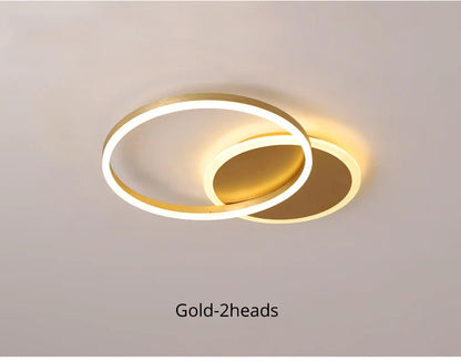 Modern Round Design Ceiling Lights For Living Room Bedroom Gold White Coffee Painted  Circle Rings Lighting Fixtures Luminaire