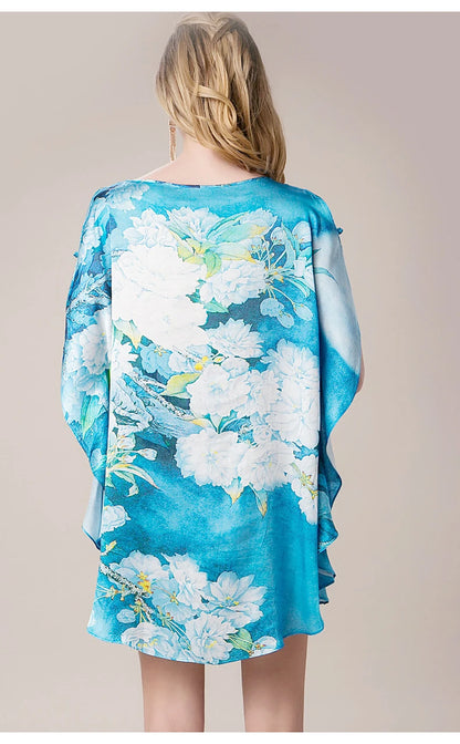 100% Mulberry Silk Nightgowns For Women  Long   Silk Nightdress  Real Silk sleepwear  Ladies Female   Gift Loose Large Free size