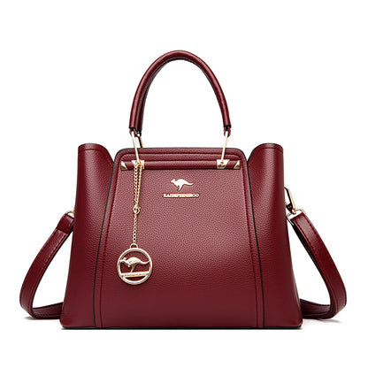 Casual Tote Women's Soft Leather Handbag Luxury Designer 3 Layers Shoulder Crossbody Bag Lady Large Capacity Shopper Sac A Main