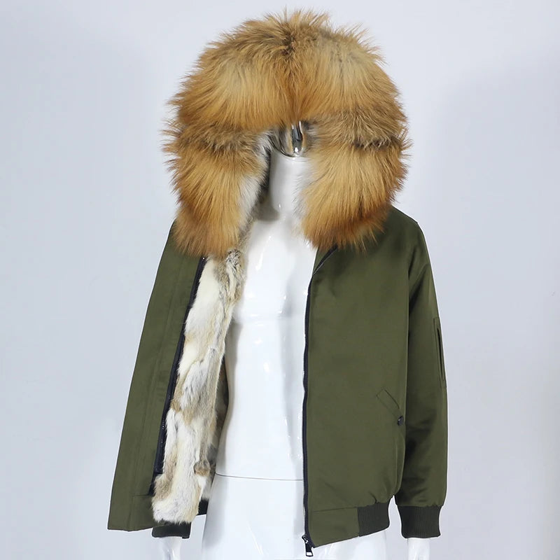 OFTBUY Waterproof Men Bomber Parka Winter Jacket Natural Real Raccoon Fox Fur Coat Collar Hooded Rabbit Liner Streetwear