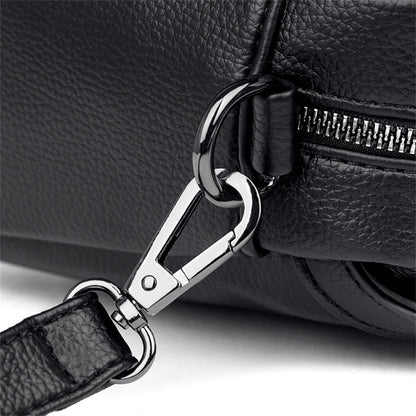 Multi-pocket Handbag Purses Genuine Cowhide Leather Shoulder Bag Luxury Designer Crossbody Messenger Sac Elegant Tote for Women