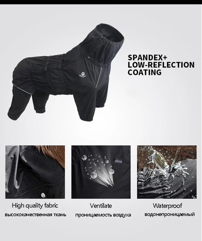 Waterproof Pet Dog Outdoor Jacket Clothes Winter Warm Coat  Big Jumpsuit Reflective Raincoat For Small Medium Large Dogs