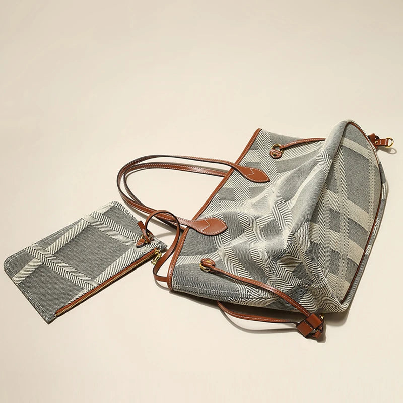 Elegant Ladies Durable Canvas Beach Tote Bag 2026 Shopper Big Handbags and Purses For Female Designer Women's Shoulder Bag