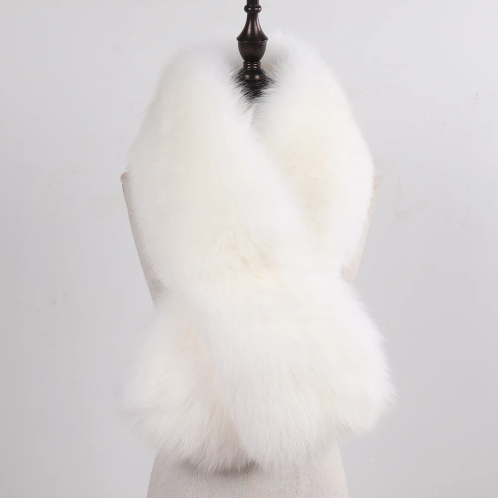 New Winter Lady Natural Luxury Real Fox Fur Scarf Shawl Full Pelt Warm Soft 100% Genuine Fox Fur Scarves Women Real Fur Muffler