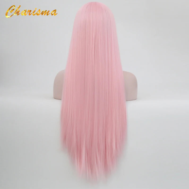 Charisma Blond Wigs Synthetic Lace Front Wig Long Silky Straight Lace Front Wig Heat Resistant Fiber Hair Cosplay Wigs For Women