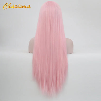 Charisma Blond Wigs Synthetic Lace Front Wig Long Silky Straight Lace Front Wig Heat Resistant Fiber Hair Cosplay Wigs For Women