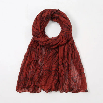 Spain Lovely Polka Floral Crinkle Viscose Shawl Scarf Lady Soft Thin Beach Wrap Pashmina Stole Bufandas Muslim Hijab 175*85Cm