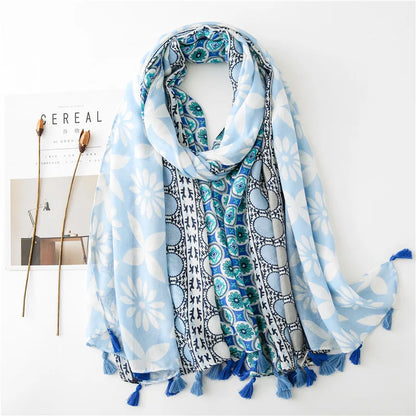 2020 New Fashion Print Summer Women cotton Scarf Polka Dot Beach Hijab Shawls and Wraps Female Foulard Echarpe Designer Bandana