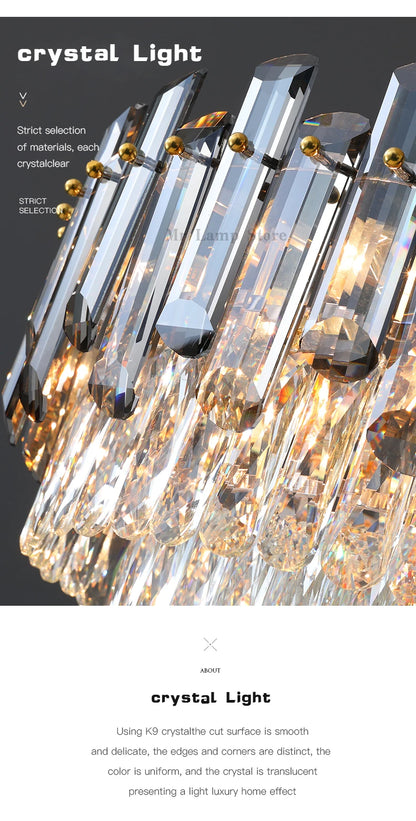 Ceiling Lamp For Living Room  Round Crystal Kitchen Lamp Simple Modern Atmosphere Bedroom Dining Room Lamp Light Pandant lights