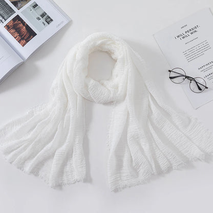 2026 Muslim Fashion Women Crinkle Hijab Scarf Soft Solid Head Scarves Turban Shawls and Wraps Hijab femme musulman kopftuch