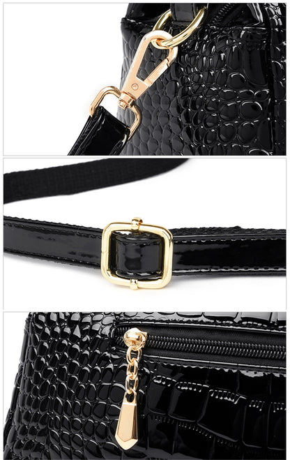 Luxury Designer Handbag Brand Crossbody Bags For Women 2024 New Crocodile Pattern Leather Shoulder Bags Casual Tote Bag Bolsos