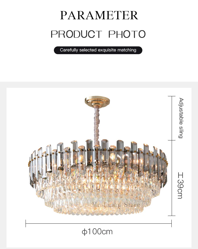 Ceiling Lamp For Living Room  Round Crystal Kitchen Lamp Simple Modern Atmosphere Bedroom Dining Room Lamp Light Pandant lights