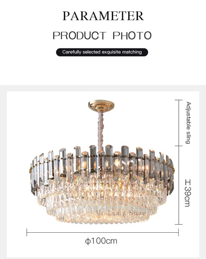 Ceiling Lamp For Living Room  Round Crystal Kitchen Lamp Simple Modern Atmosphere Bedroom Dining Room Lamp Light Pandant lights