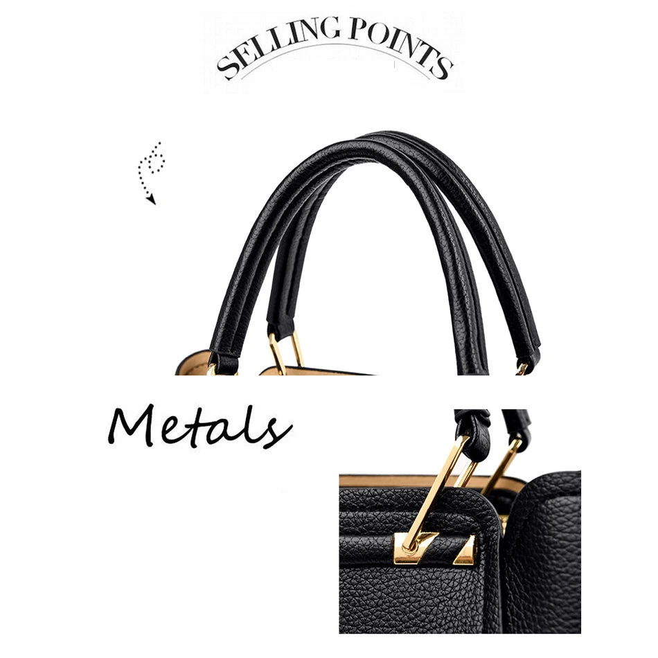 Casual Tote Women's Soft Leather Handbag Luxury Designer 3 Layers Shoulder Crossbody Bag Lady Large Capacity Shopper Sac A Main