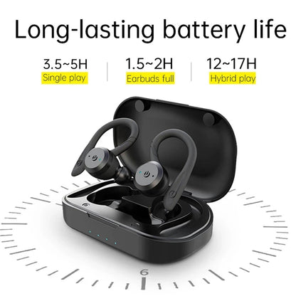 20 Hours Play Time Swimming Waterproof Bluetooth Earphone Dual Wear Style Sport Wireless Headset TWS IPX7 Earbuds Stereo
