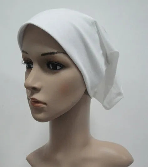 H066 Plain tube hat with cardboard underscarf Muslim Turban Pure Color Stretch Inner Hijabs Women Head Scarf Under Hijab Bonnet