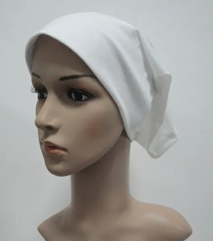 H066 Plain tube hat with cardboard underscarf Muslim Turban Pure Color Stretch Inner Hijabs Women Head Scarf Under Hijab Bonnet