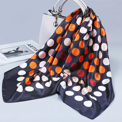 Wholesale Fashion Floral Print Kerchief Silk Satin Shawls and Wraps Hijab Scarfs Female 90cm*90cm Square Bag Scarves For Ladies