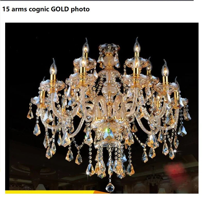 Modern Crystal Led Chandelier Cognic/TR GOLD/Silver K9 Large 6/8/10/15/18 Arm Living Room Lustres De Cristal Lighting Fixture