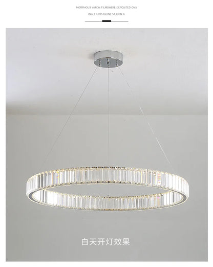 Modern Luxury Led Dimmable Pendant Lights Lustre Living Room Chandelier Lamp Fixtures Foyer Shiny Steel  Luminarias Light
