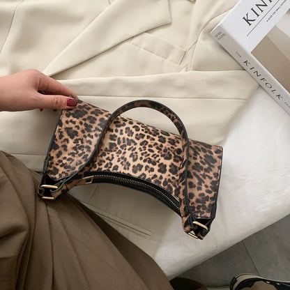 Gusure Fashion Leopard Pattern Shoulder Women Bag Hand Bag Personality Wild Pu Leather Designer Purses and Handbags