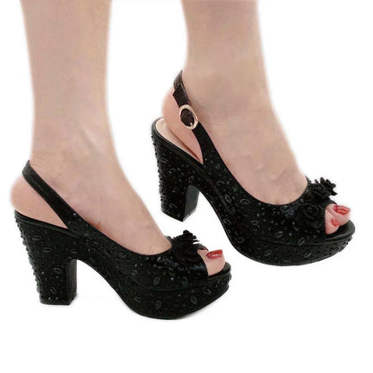 New Arrival Italian Women Shoes and Bag Set Decorated with Rhinestone In Party African Italian Shoes and Bag Set Party Shoes Bag