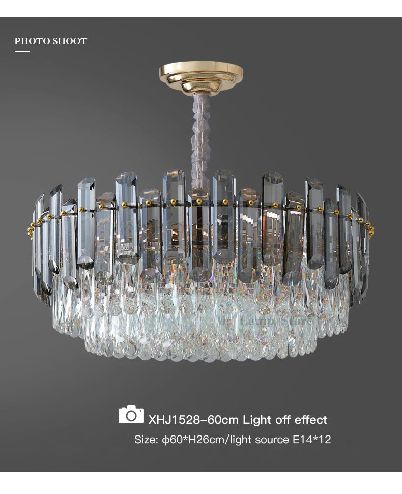 Ceiling Lamp For Living Room  Round Crystal Kitchen Lamp Simple Modern Atmosphere Bedroom Dining Room Lamp Light Pandant lights