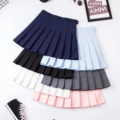 Harajuku 0Women Pleat Skirt 0Preppy Style Plaid 0Mini Cute Japanese School Uniforms Ladies Jupe Kawaii