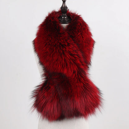 New Winter Lady Natural Luxury Real Fox Fur Scarf Shawl Full Pelt Warm Soft 100% Genuine Fox Fur Scarves Women Real Fur Muffler